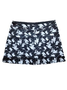 B2G1 FREE! Black & White Floral A-Line Skort